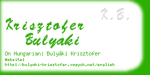 krisztofer bulyaki business card