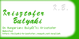 krisztofer bulyaki business card